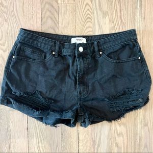 Black Denim Shorts